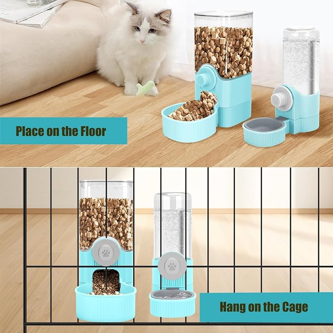 GPY Automatic Hanging Gravity Pet Feeder and Water Dispenser Set ，Automatic - Image 7