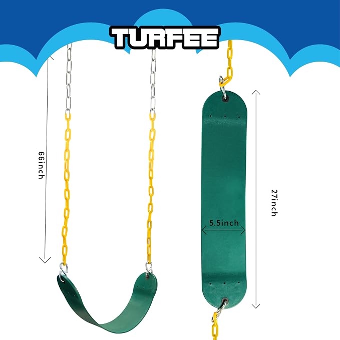 TURFEE 3 Pack Green Swing Seats Heavy Duty - Image 6