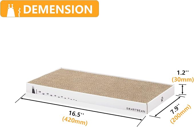 Cardboard Scratcher Pad Scratching post:Smartbean Cat Scratch Pad, Cat - Image 3
