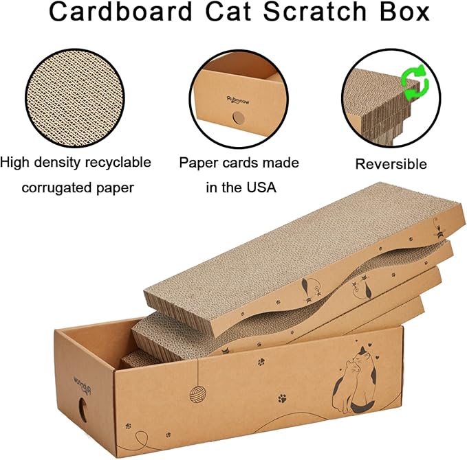 Cat Scratcher Cardboard Pad Scratch Box, Reversible Durable - Image 5