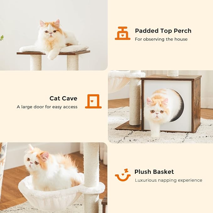 FEANDREA Small Cat Tree for Kittens, Modern Cat Tower for Indoor Cats, Cat Condo - Image 8