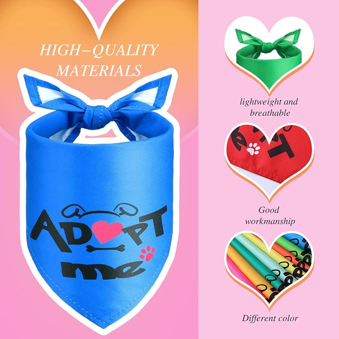 40 Pieces Adopt Me Dog Bandanas Bulk Multi Colors Bibs Triangle Dog Washable - Image 5
