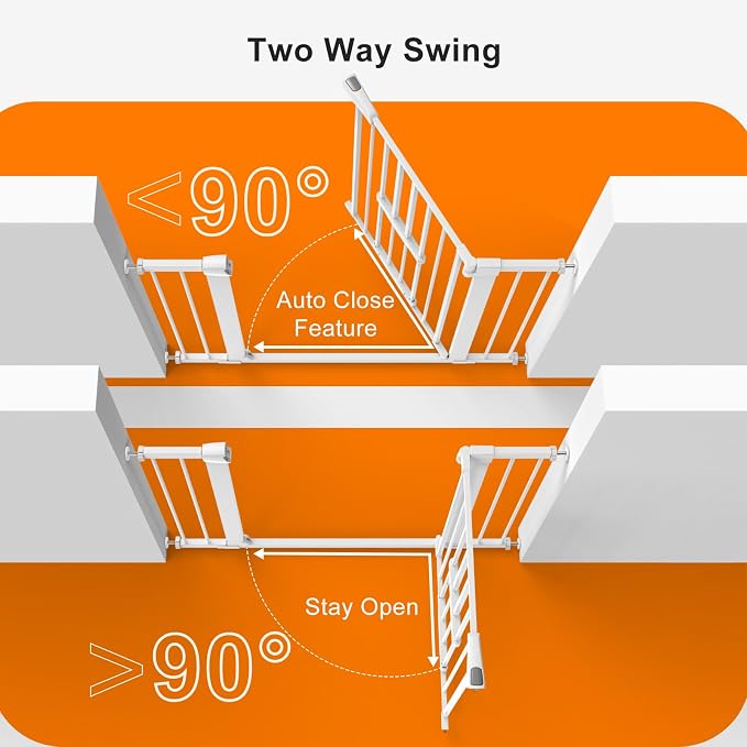 FURTIME 29"-41" Baby Gate with Cat Door Adjustable, Auto Close Dog Gate - Image 4