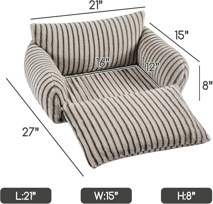 Hollypet Cat Bed Fluffy Plush Mutifuctional Double-Layer Soft Pet Couch - Image 3