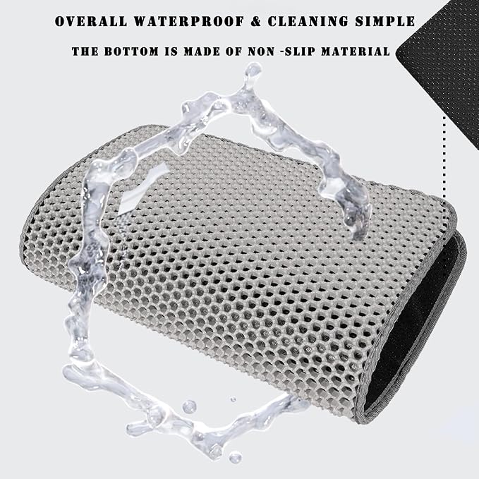 HCY&WLD Cat Litter Mat, 45x26 Inch Extra Large&Long Double Layer Cat Litter Box - Image 6