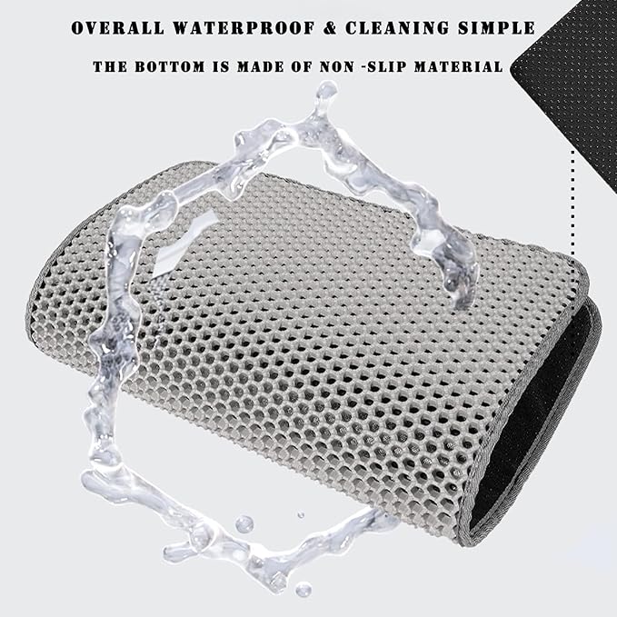 HCY&WLD Cat Litter Mat, 45x26 Inch Extra Large&Long Double Layer Cat Litter Box - Image 6