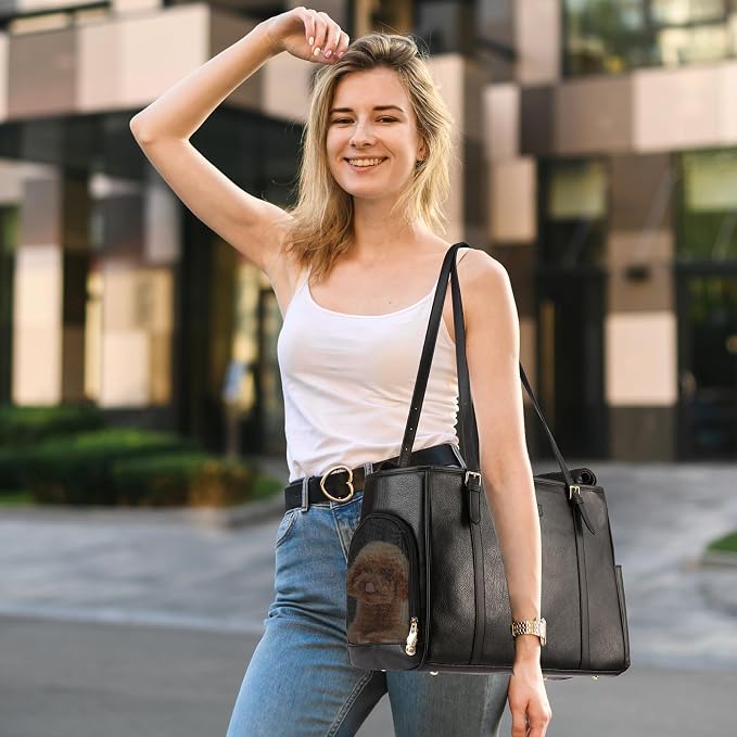 Fashion Dog Purse Pet Carrier Leather Bag - Image 7