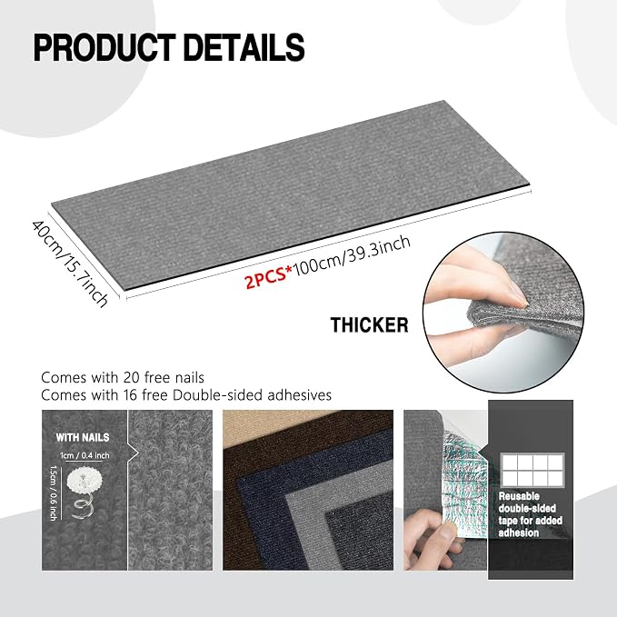 2Pack Total 78.7"x15.8" Cat Scratch Mat - Image 2