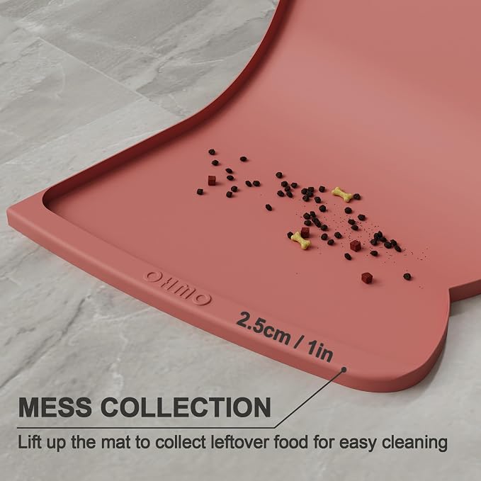 OHMO Dog Food Mat w/Residue Collection Pocket Silicone Pet Feeding Mat - Image 3