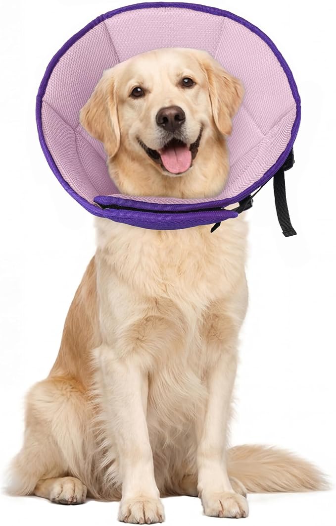 Dog Cone for Large Dogs After Surgery, Soft Dog Cone Collar for Dogs to Stop by Allroaring