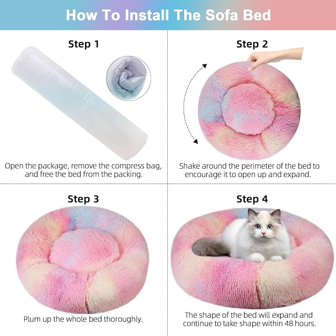 Cat Beds for Indoor Cats, 24 Inch Dog Bed for Small Melium Large Dogs, - Image 6