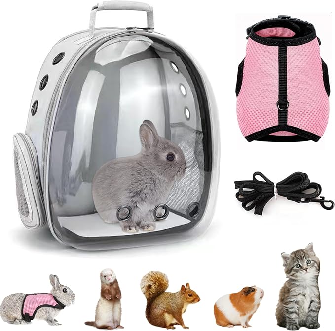 Small Pet Carrier Backpack Rabbit Carrier by CUTENNIOU