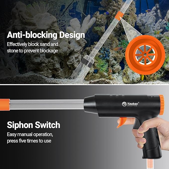 132GPH Manual Aquarium Gravel Cleaner, Fish Tank Siphon Vacuum Cleaner - Image 4