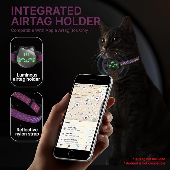Waterproof Airtag Cat Collar, Breakaway Cat Airtag Collar - Image 5