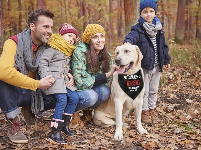 Dog Bandana, Therapy Dog Please Pet Me with, Dogs Scarf Classical Printing - Image 5