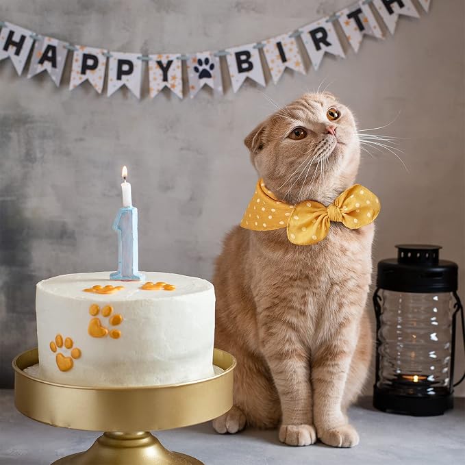 4PCS Spring Dog Bandanas Cat Birthday Cute Soft Cotton Puppy Scarfs Washable - Image 2