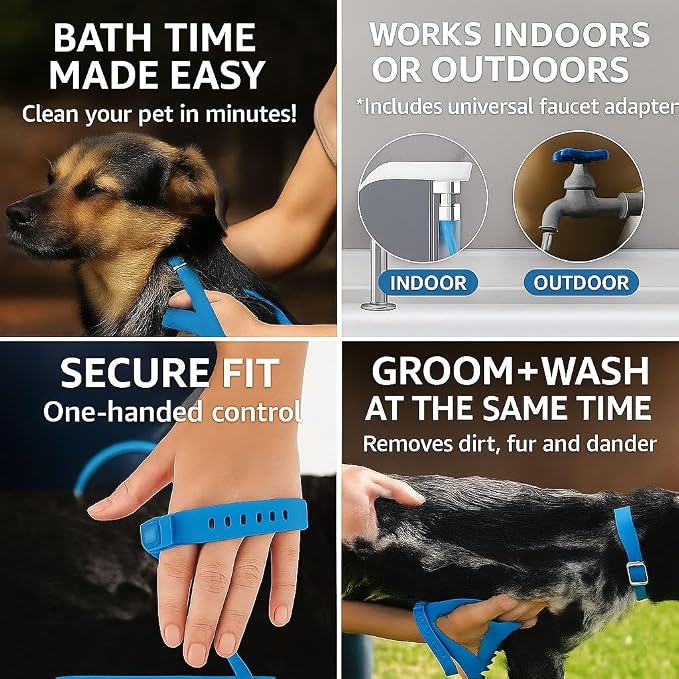 Dog Shower & Grooming Glove – 2-in-1 Pet Bathing Tool - Image 3
