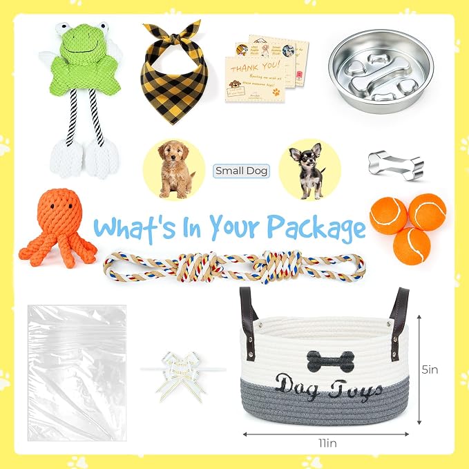14Pcs New Puppy Gift Basket, Complete Premium Welcome Puppy Starter Kit and Dog - Image 3