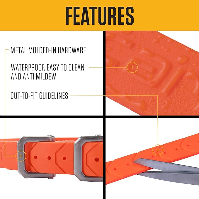 Carhartt Fully Adjustable Waterproof Dog Collar, Hunter Orange, One Size - Image 2