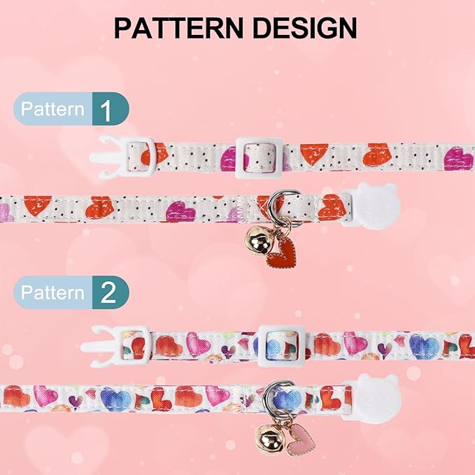 Lionet Paws 2pcs Pack Valentine's Day Cotton Cat Collar - Image 4