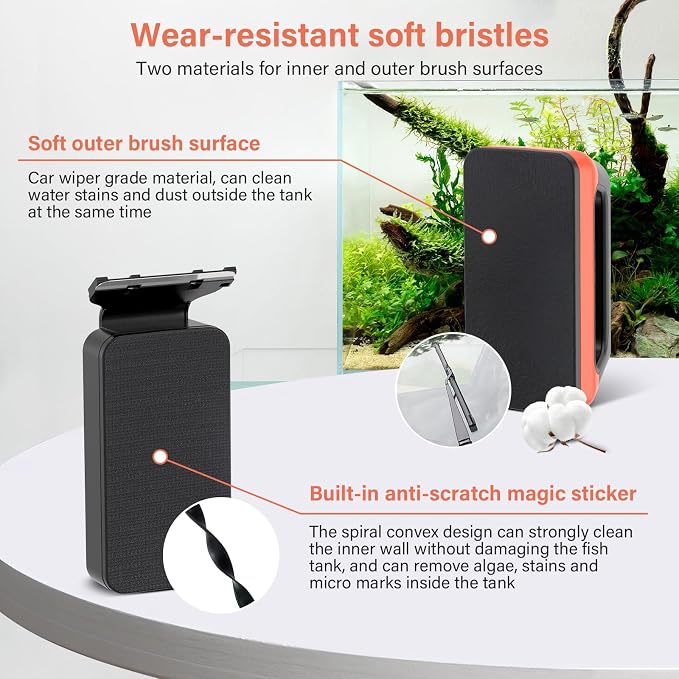 hygger Fish Tank Magnetic Glass Cleaner Two Detachable Algae Scraper - Image 5