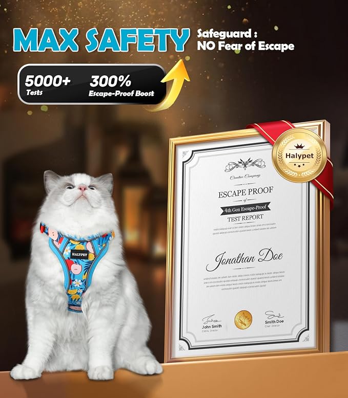 Halypet Cat Harness and Leash Set Cute Escape Proof Vest Harness - Image 4