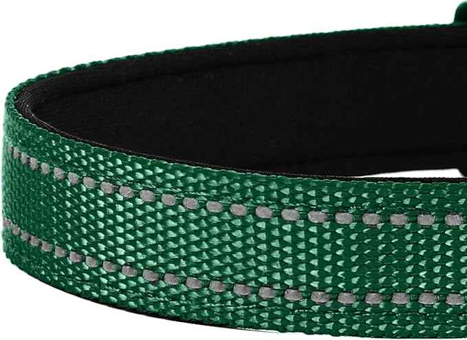 Reflective Dog Collar, Adjustable Soft Neoprene Padded Nylon Pet Collars
