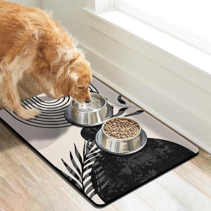 Dog Food Mats for Floors Super Absorbent, Pet Cat Food Mat - Image 2