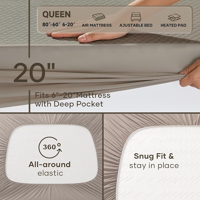 OhGeni 100% Waterproof Mattress Protector, Queen Size Mattress Soft Pad - Image 7