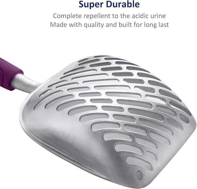 WePet Cat Litter Scoop, Aluminum Alloy Sifter, Kitty Metal Scooper, Deep Shovel - Image 5
