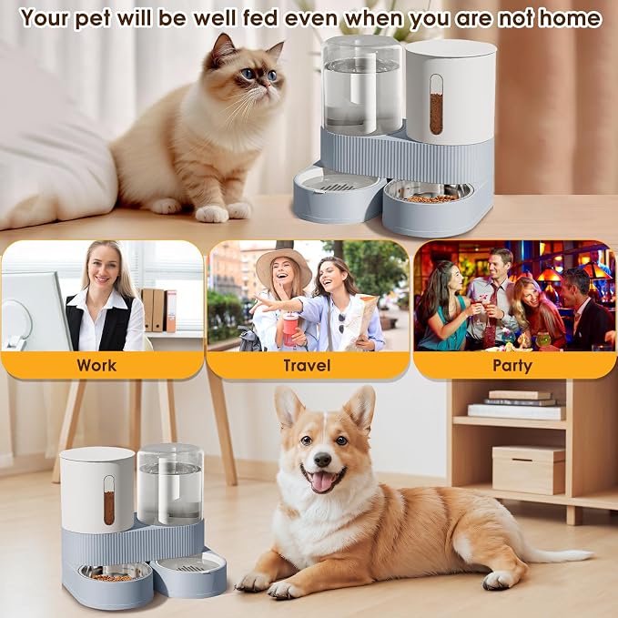 Automatic Gravity Cat Dog Feeder and Water Dispenser - Image 7