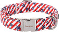 Unique style paws Independence Day Dog Collar Metal Buckle Striped Star Collar by Uniquestylepaws