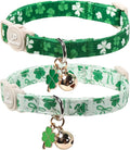Cat Collar, Spring Green Shamrock Cat Collar by UPURARAPUP