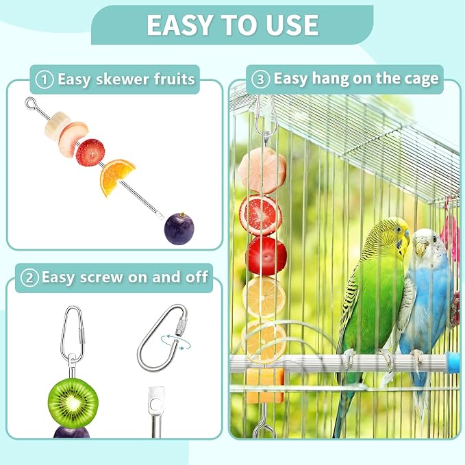 2 Pcs Bird Feeder Bowls with 3 Pcs Food Holder - Image 6