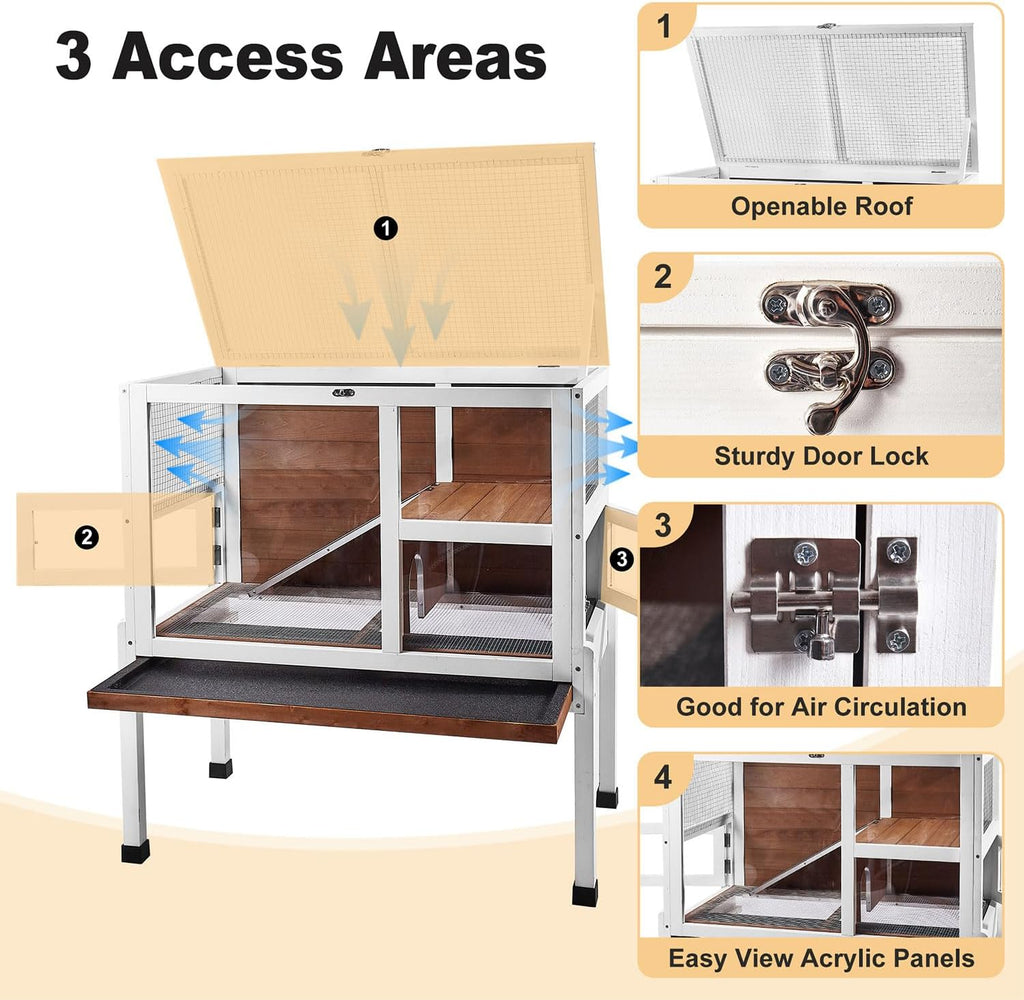 2-Story Guinea Pig Cage with Stand, Walnut - GlobalHabitat Supply