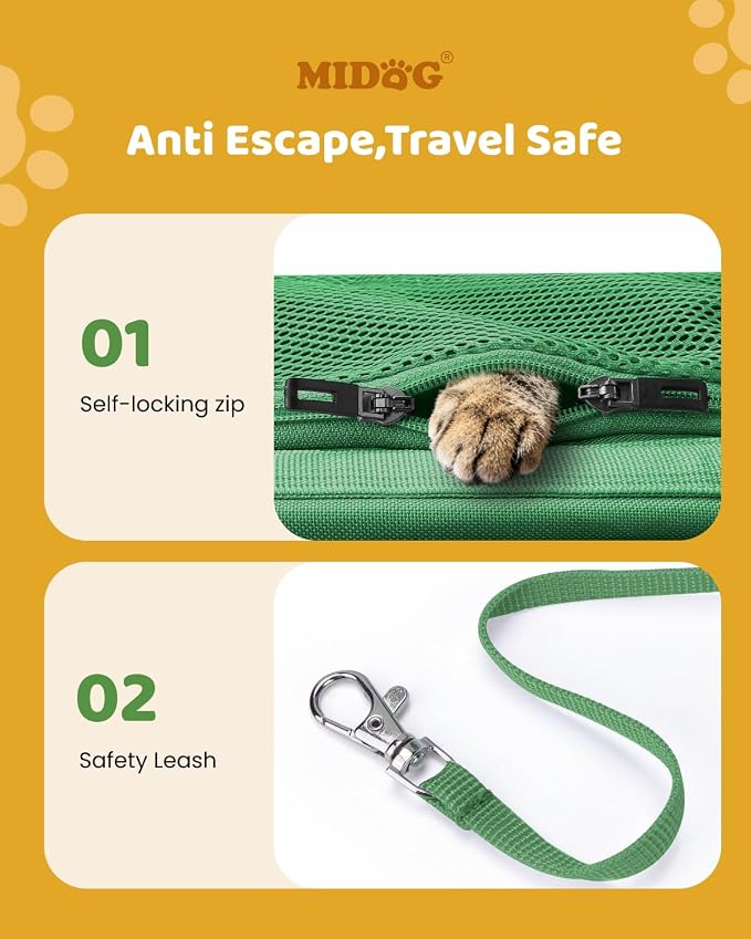 MIDOG Cat Carrier Soft for Small to Medium-Sized Cats, TSA Airline Approved - Image 4