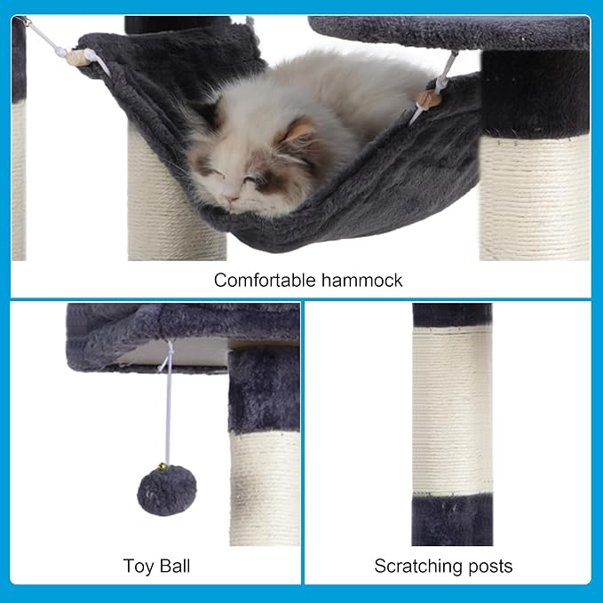 Hey-brother Large Multi-Level Cat Tree Condo Furniture - Image 6