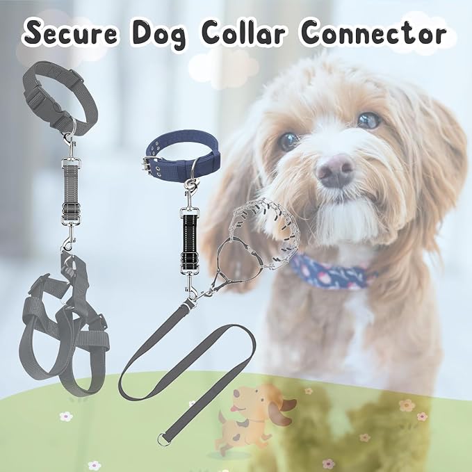 YUEPET Dog Safety Collar Clips 2 Pack Adjustable Prong Collar Backup Clips - Image 4
