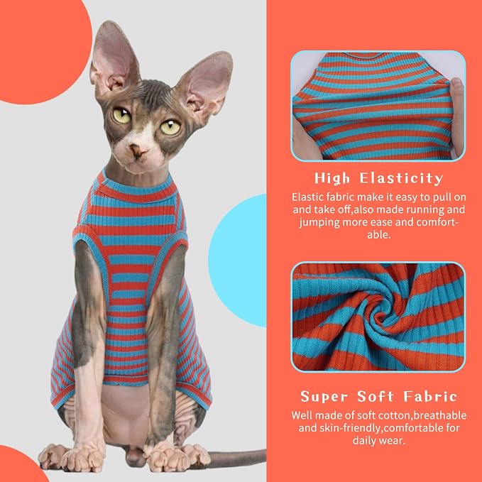 BRKURLEG Hairless Cats T Shirt, Cat Sweaters, Pullover Kitten Shirts, - Image 4