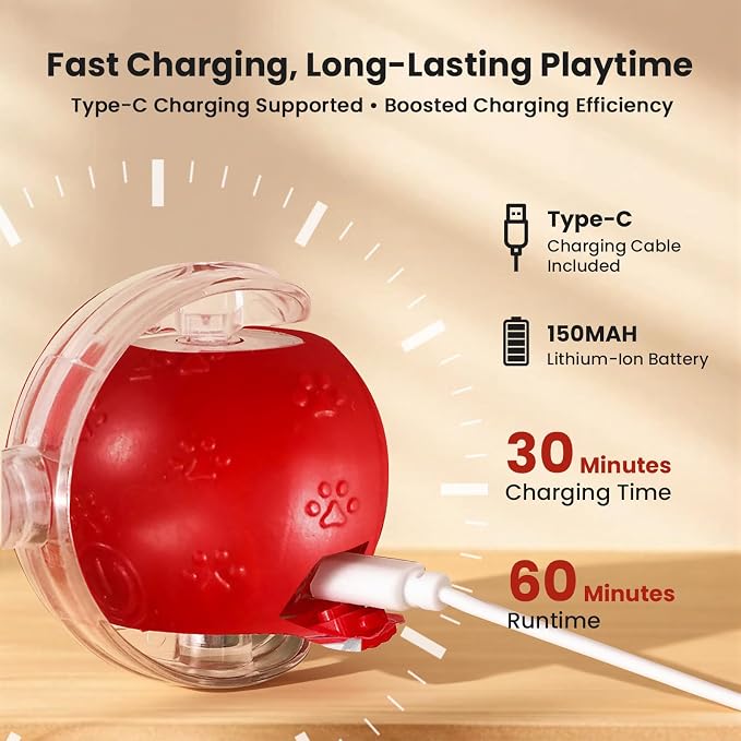 Rocfish Interactive Cat Toy for Indoor Cat, Smart Automatic Cat Chase Ball Toy - Image 7