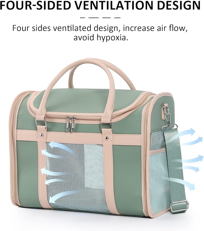 Airline Approved Pet Carrier Backpack, Waterproof PU Foldable Design - Image 6