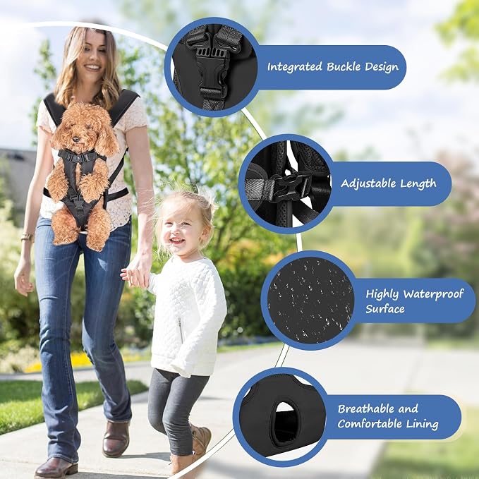 Pet Carrier Backpack, Adjustable Front Dog Carrier, Legs Out Dog Chest Carrier - Image 4