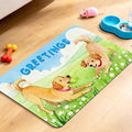 Dog Food Mat for Floors Absorbent, Pet Food Mat, Dogs Greetings Quick Dry Dog by BACDOILQ