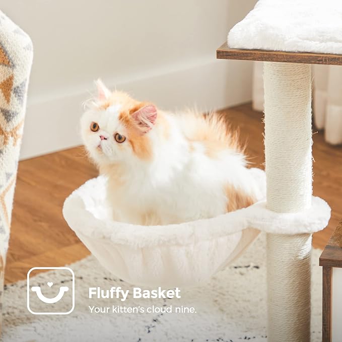 FEANDREA Small Cat Tree for Kittens, Modern Cat Tower for Indoor Cats, Cat Condo - Image 5