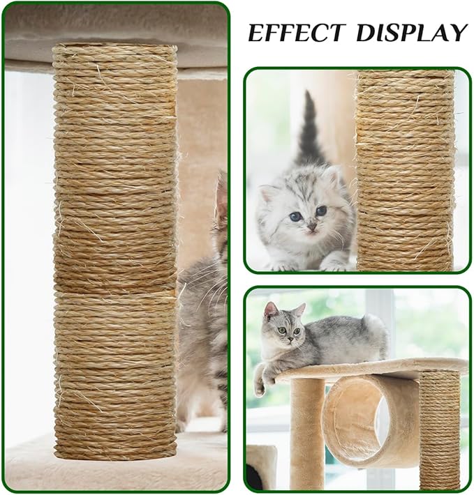 1/6 Inch Natural Sisal Rope, for Cat Scratching Post, DIY Hemp Twine, - Image 5