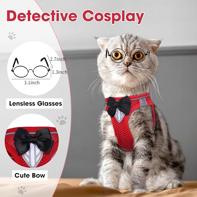 Cat Vest Harness and Leash Set for Walking Escape Proof, Adjustable Kitten - Image 3