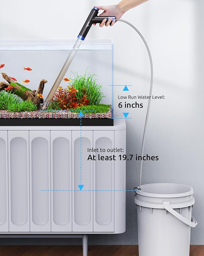 SEAOURA Aquarium Siphon Pump Gravel Cleaner, Fish Tank Vacuum Gravels Cleaning - Image 6