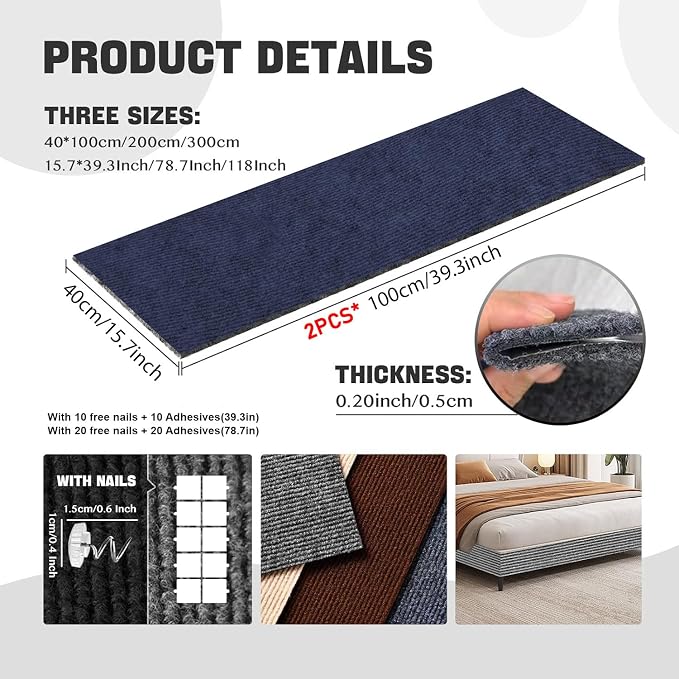 Cat Scratch Couch Furniture Protector, Adhesive Cat Scratch Pad Deterrent - Image 2