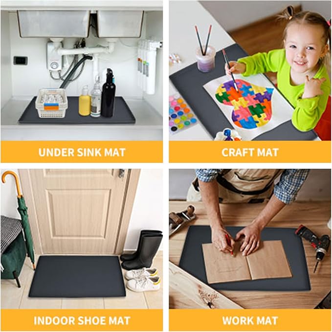 Dog Food Mat, Silicone Waterproof Food Tray, Non Slip Pet Bowl Mats Placemat - Image 7