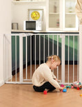 Babelio Metal Baby Gate, 29-43" Auto Close Easy Install Pet Gate PressGuard P7 by BABELIO